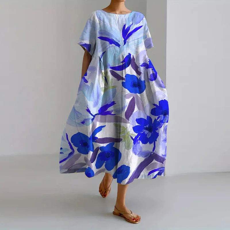ISLA™ - Sommer V-Ausschnitt Kleid mit Blumenmuster -
