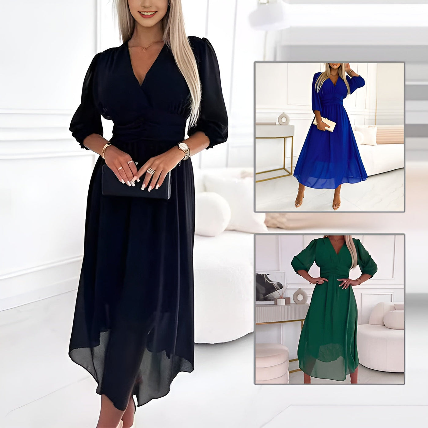 Chiara™ - Elegante Sommerkleid aus ultraleichtem Seidenchiffon